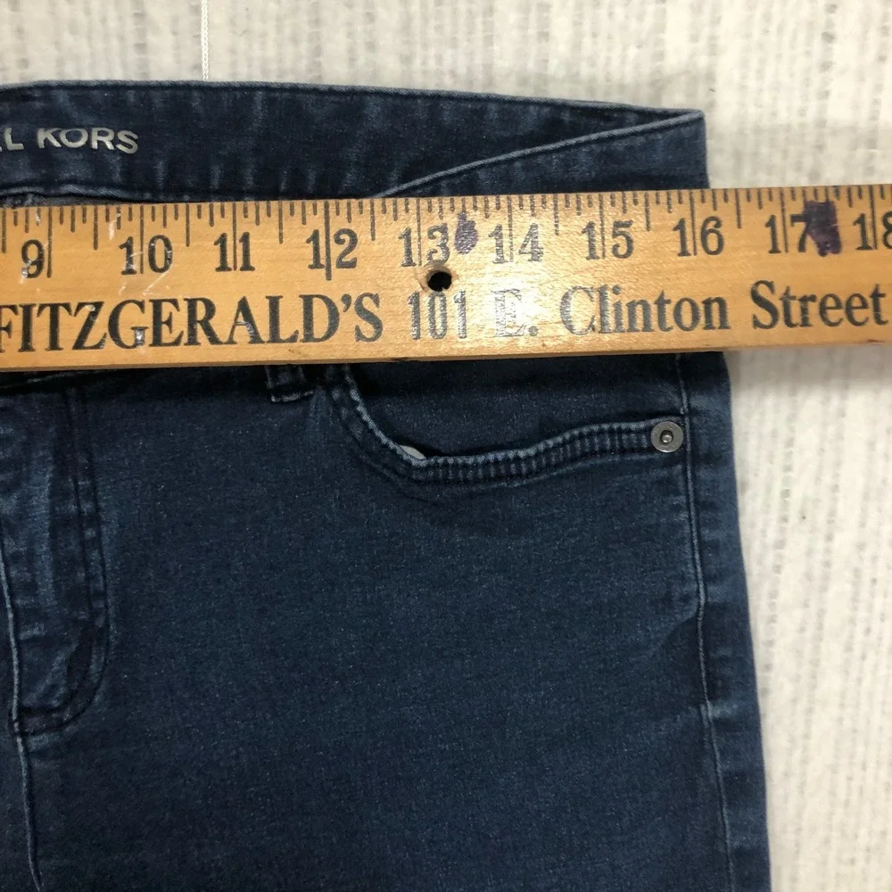 Michael‎ Kors Dark Wash Skinny Jeans Ruched Ankle Women's Size 10